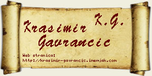 Krasimir Gavrančić vizit kartica